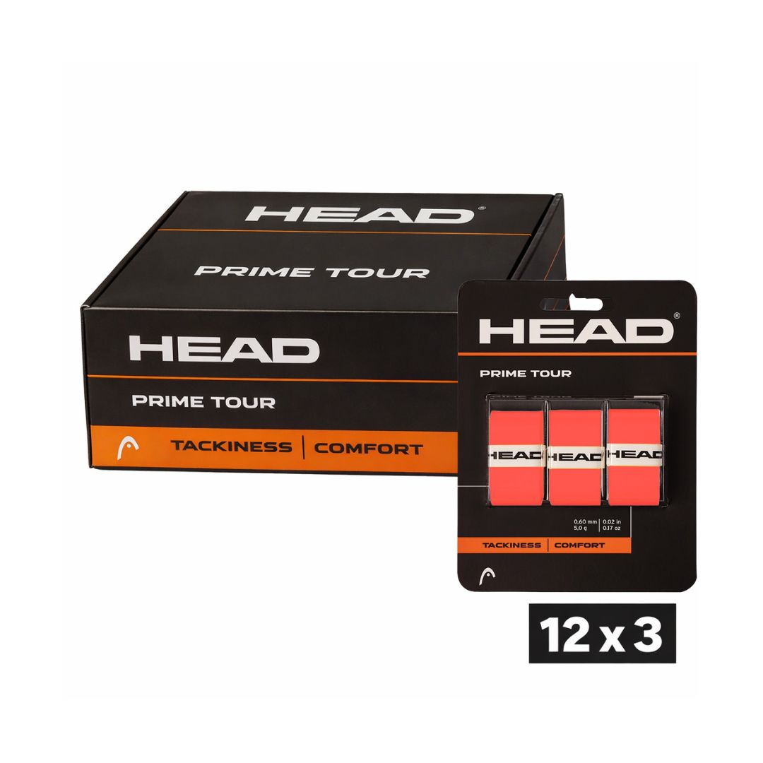 Head PRIME TOUR Overgrips Oranje 12x3 Stuks Voordeelverpakking