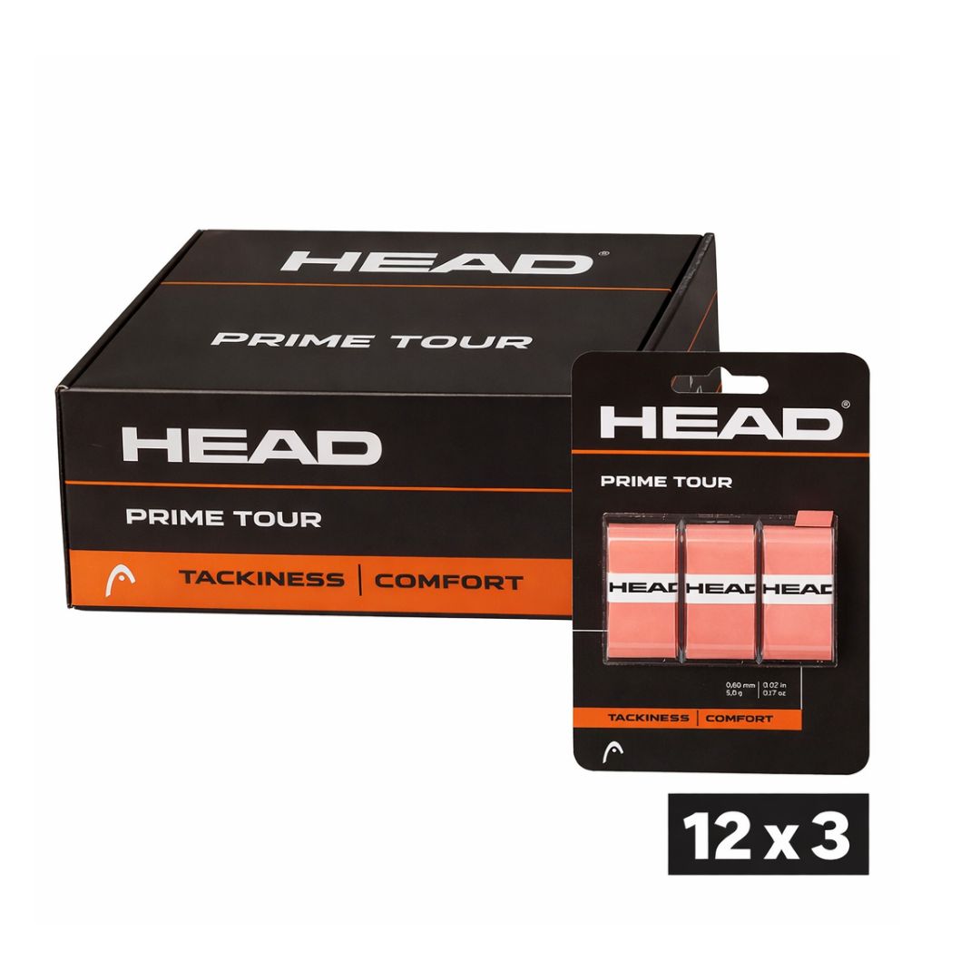Head PRIME TOUR Overgrips Zalm 12x3 Stuks Voordeelverpakking