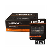 Head PRIME TOUR Overgrips Zwart 12x3 Stuks Voordeelverpakking